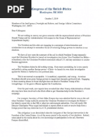 Three Chairs letters to committees on intelligence, oversight, foreign affairs 2019-10-03