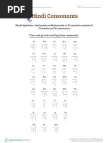An Introduction To Hindi Consonants An Overview PDF
