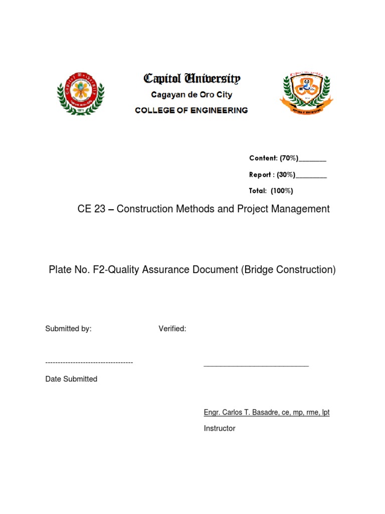 Bridge Construction Quality Assurance Report | PDF | Science ...