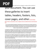 Your Document. You Can Use These Galleries To Insert Tables, Headers, Footers, Lists, Cover Pages, and Other