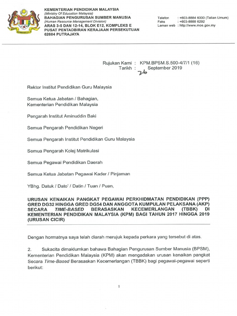 Surat Siaran IKLAN TBBK PPP Dan AKP Tahun 2017 Hingga 2019 