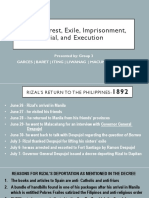 Rizals Arrest Exile Imprisonment Trial