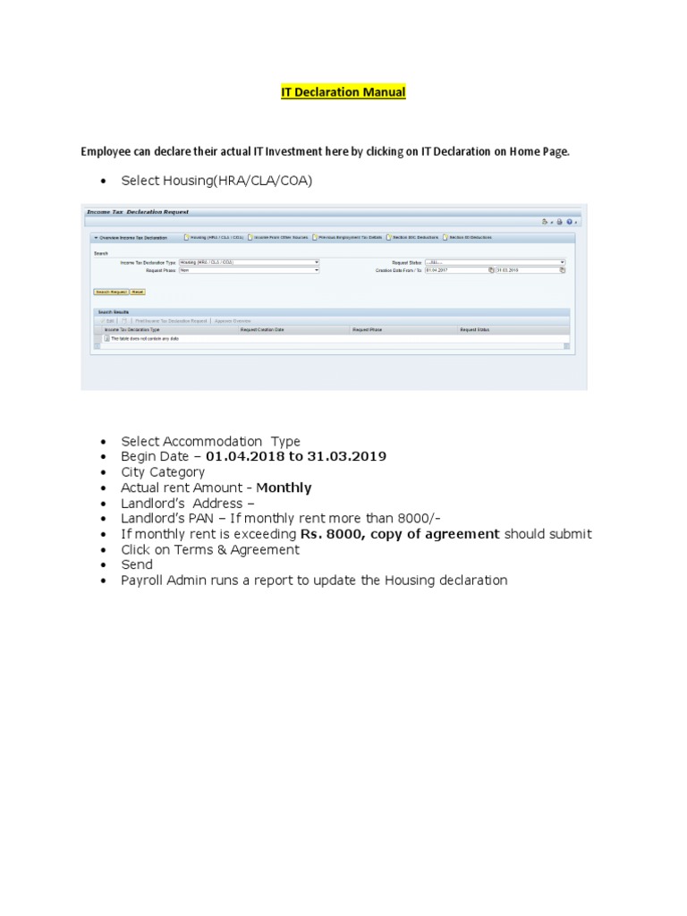 IT Investment Declaration Guide | PDF