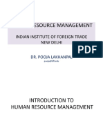 Human Resource Management: Indian Institute of Foreign Trade New Delhi