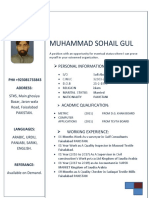 Muhammad Sohail Gul: Personal Information