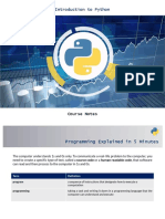 11.1 Python Introduction - Course Notes PDF