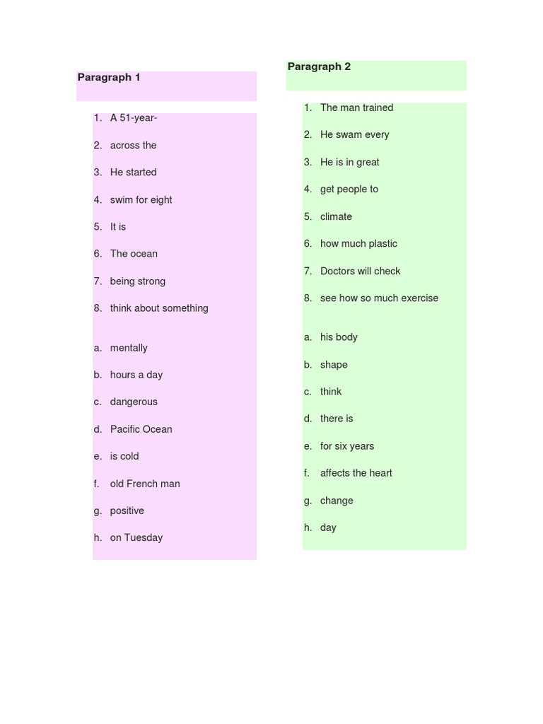 Paragraph 1 Paragraph 2 | PDF | Language Arts & Discipline | Wellness
