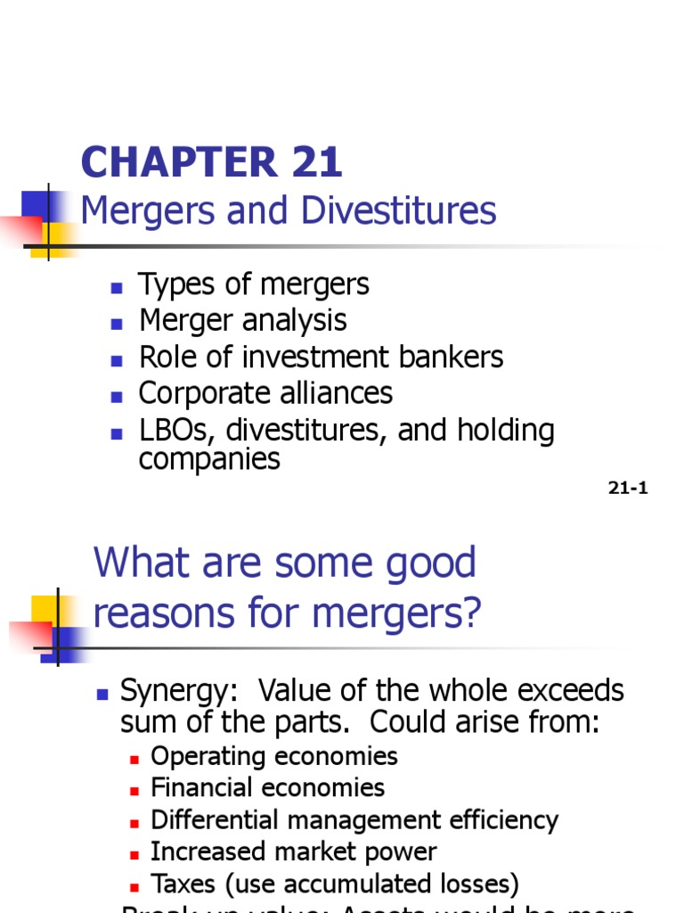 Chapter 21 | PDF | Mergers And Acquisitions | Discounted Cash Flow