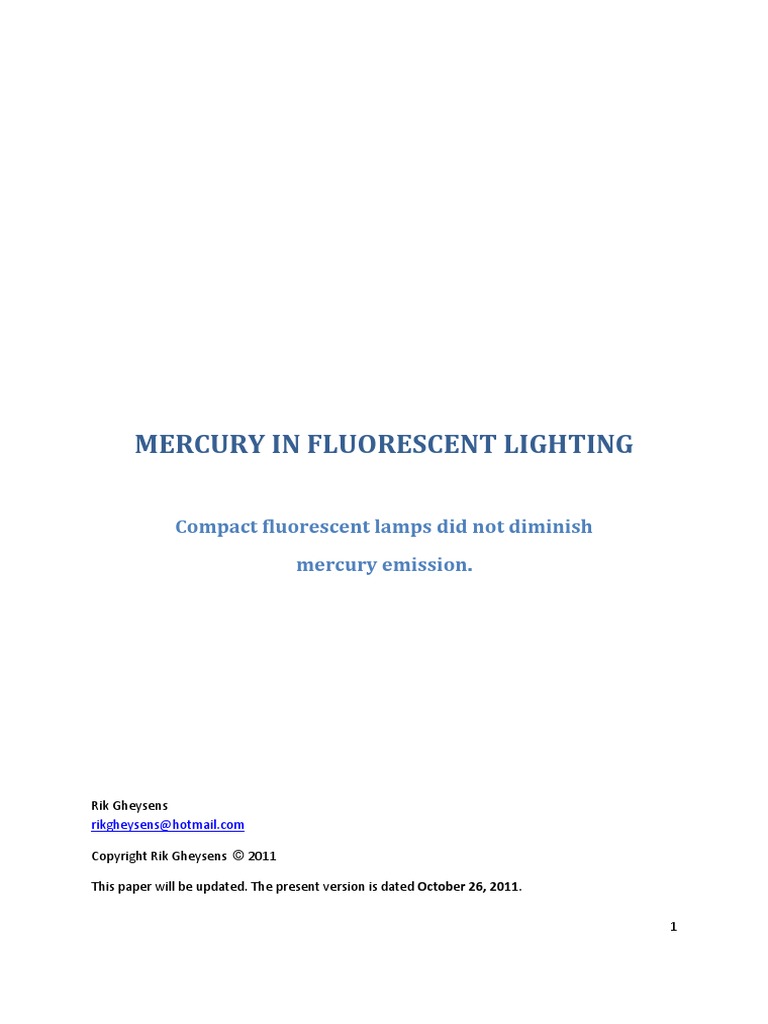 Mercuryinfluorescentlighting PDF PDF Compact Fluorescent Lamp