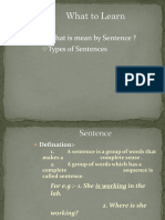 What Is Mean by Sentence ? Types of Sentences