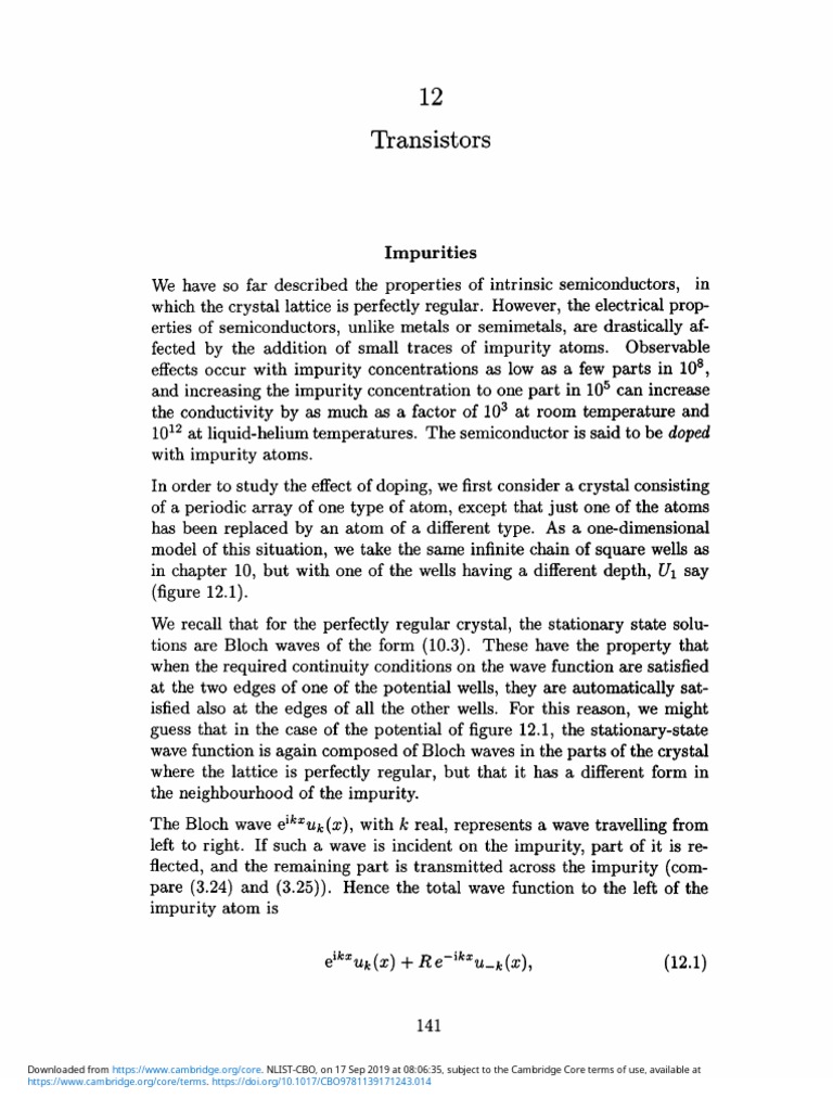 12 Transistors: Impurities | PDF | P–N Junction | Field Effect Transistor