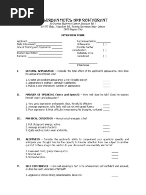 Interview Form