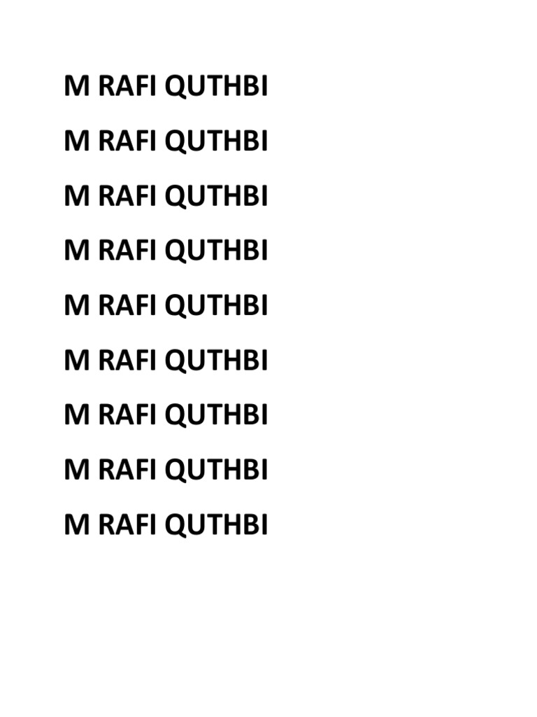 M Rafi Quthbi | PDF