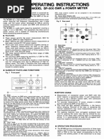 Operating Instructions: Model Sp-600 SWR & Power Meter