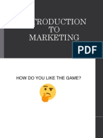 Debriefing and Introduction To Marketing
