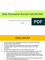 Pertemuan 12, 13 Etika Pemasaran Rumah Sakit