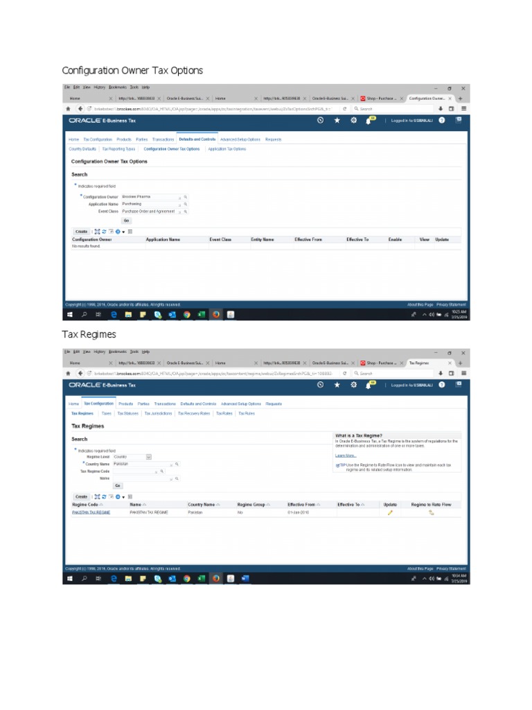 Tax Setups Screen Shots Pdf Government Finances Taxes