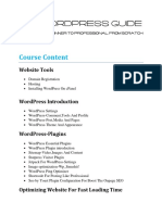 2014 Wordpress Guide: Course Content