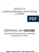 Lesson 3: Creating Reading and Writing Outlines