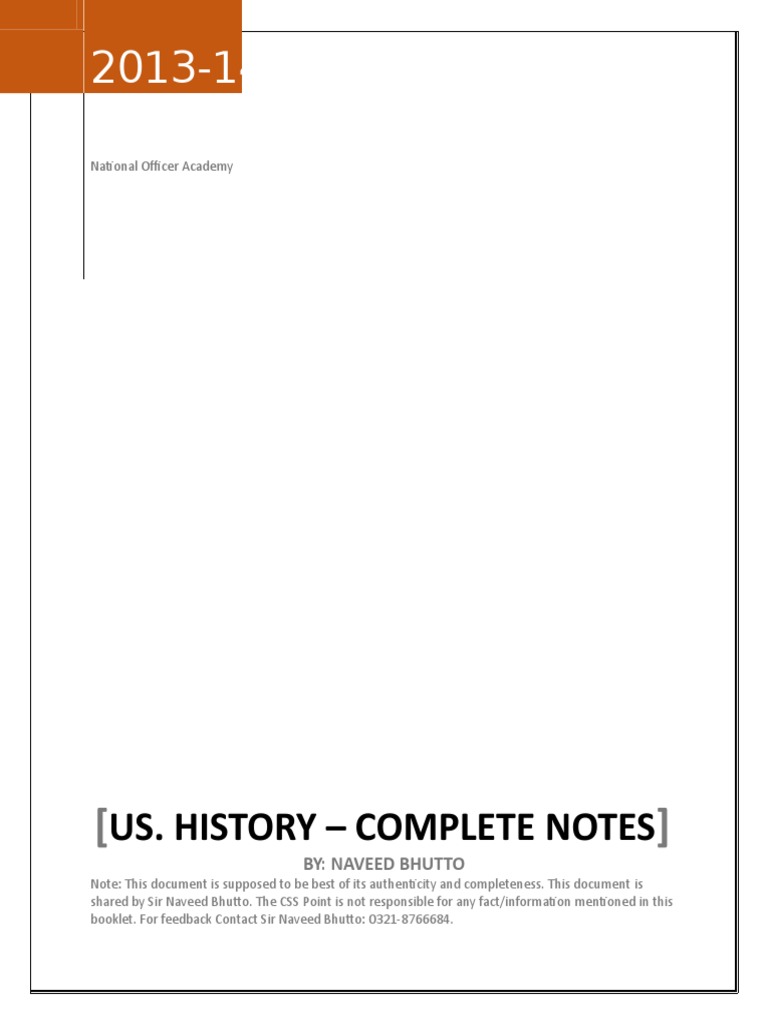 NOA History of USA-Complete Notes | PDF | Christopher Columbus | United ...