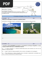 Avaliação de geografia 