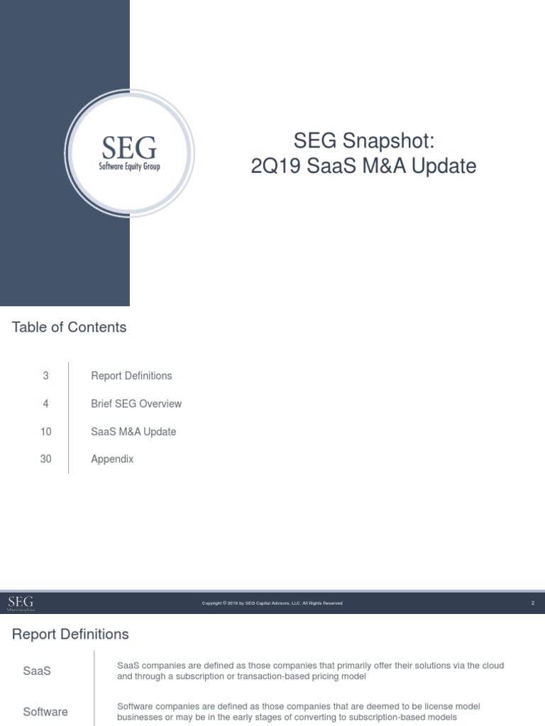 2Q19 SaaS MA Report | PDF | Mergers And Acquisitions | Software As A ...