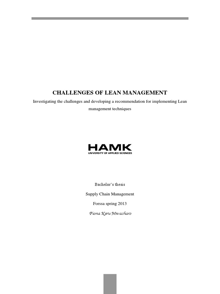 Challenges of Lean Management PDF | PDF | Lean Manufacturing ...