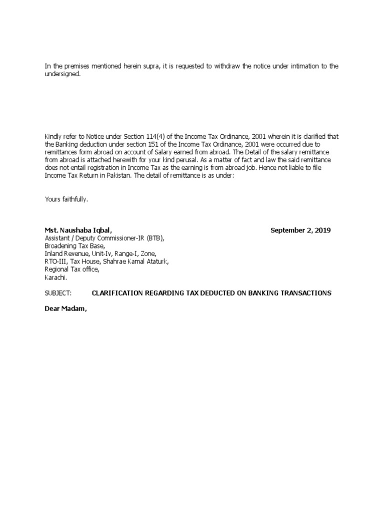 Withdrawal of Notice on Tax Remittance | PDF | Business | Finance ...