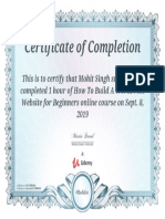 Wordpress Completion Certificate