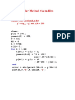 Euler Method Via M-Files: Matlab Code in Eulerc1.m For Y' C (Y - Y) and y (0) 200