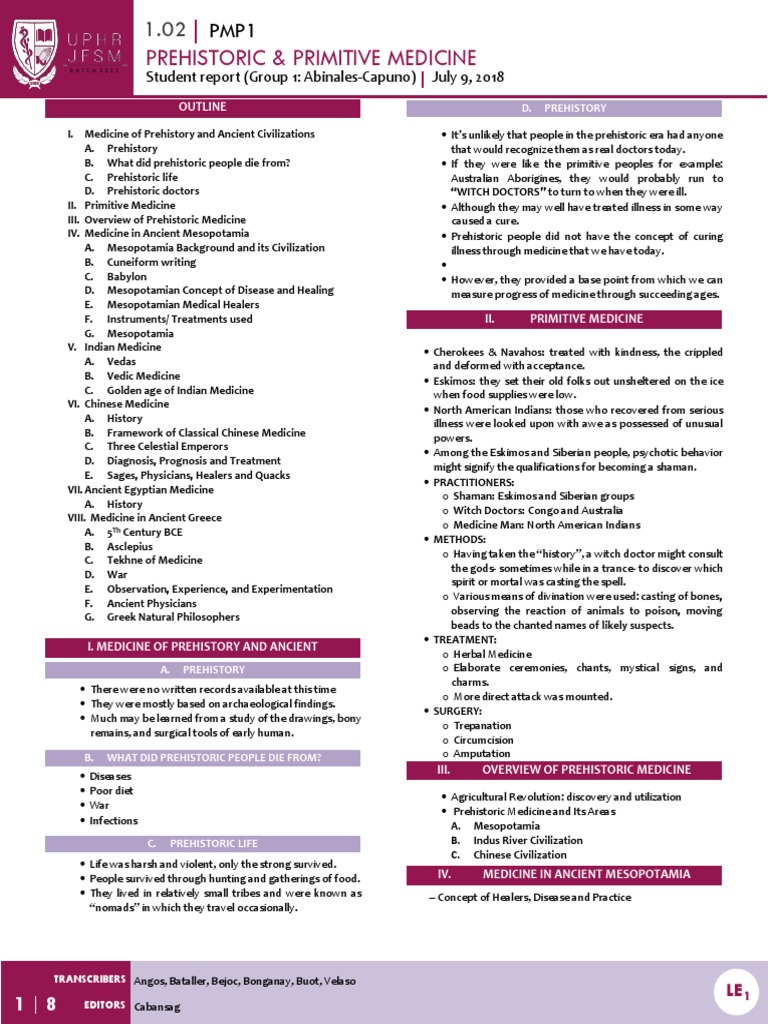 1 02 Prehistoric And Primitive Medicine Pdf Mesopotamia Traditional Chinese Medicine