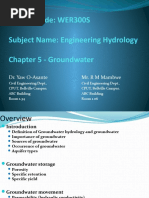 Subject Code: WER300S Subject Name: Engineering Hydrology Chapter 5 - Groundwater