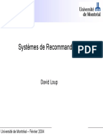 Systemes de Recommandation