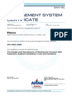 Flexco: This Is To Certify That The Management System of