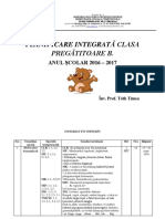 Planificare Integrata Clasa Pregatitoare