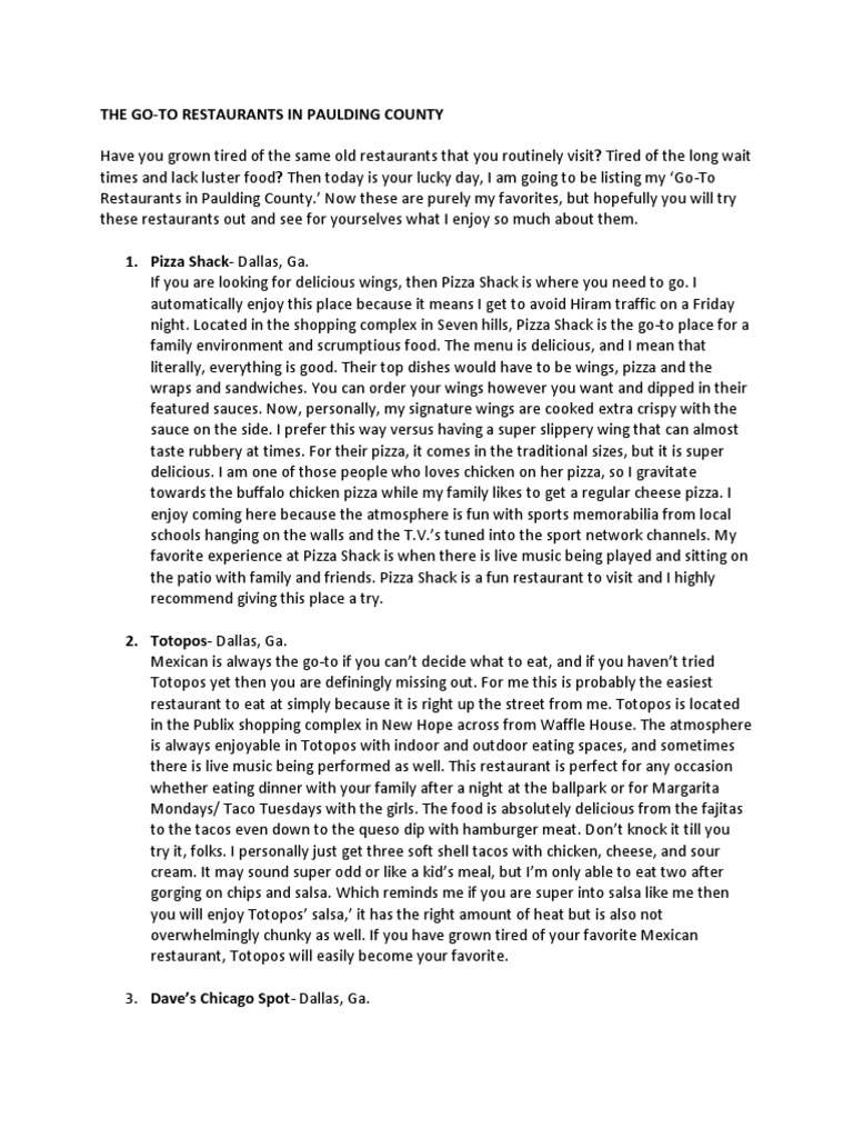 The Best Restaurant in Paulding County PDF Pizza Chinese Cuisine