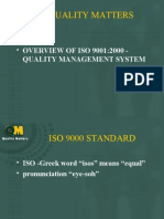 Quality Matters: - OVERVIEW OF ISO 9001:2000