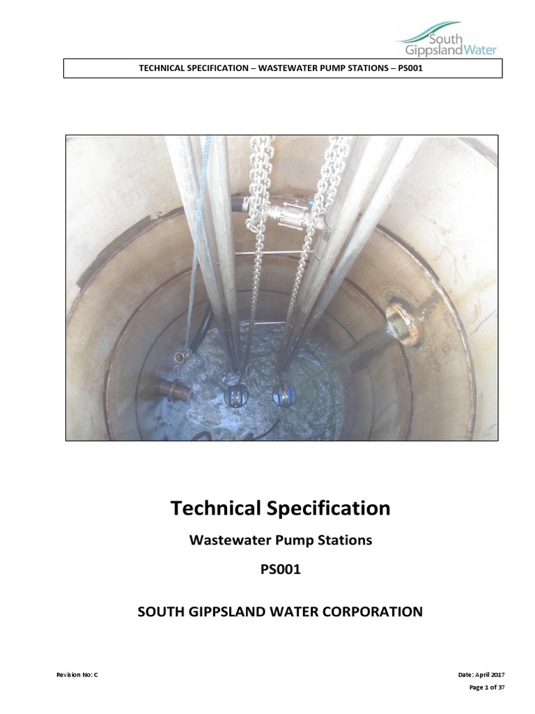 Wastewater Pumping Stations Standard Specification Final | Pumping ...