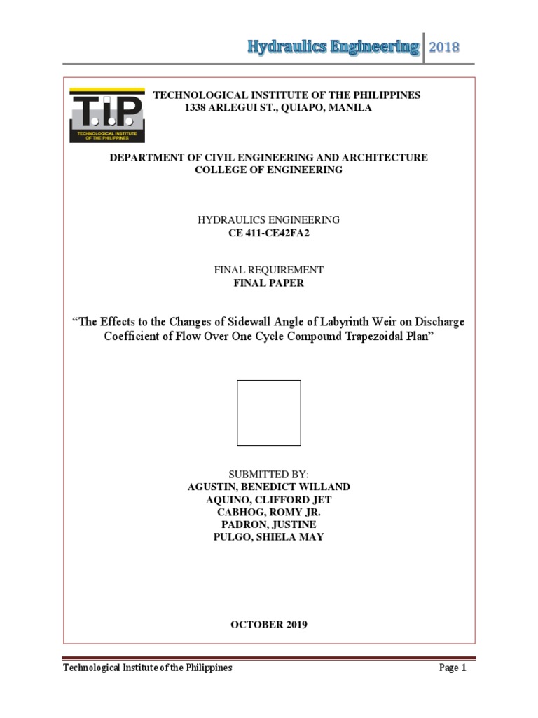 FINAL Hydraulics Thesis PDF Spillway Dam