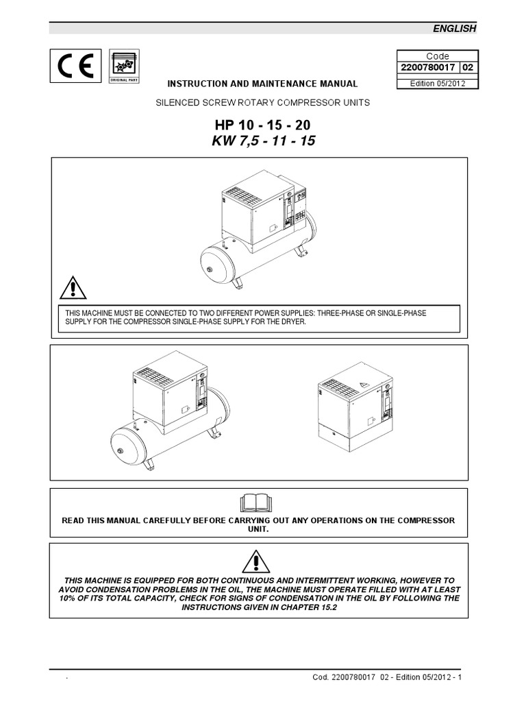 Chicago Pneumatic - Air Compressor - Instruction and Maintenance Manual ...