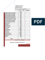 Promo Millennial Pack Computation Sheet: Product Name SRP QTY Amount