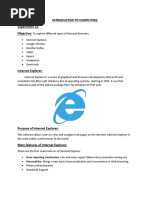 Experiment 12: Objective:: Introducton To Computing