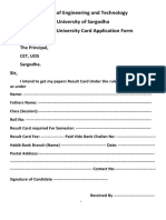 Duplicate University Card Application