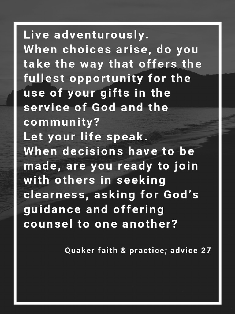 Quaker Faith & Practice Advice 27 | PDF