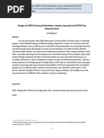 Design of UHPC Structural Members: Lessons Learned and ASTM Test Requirements