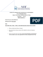 School of Information Technology & Engineering FALL SEMESTER 2019-20 Subject Code & Name: ITE2004 & Software Testing Programme: B.Tech