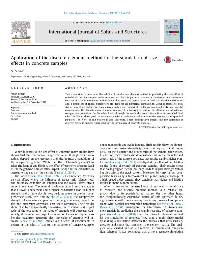 Application of The Discrete Element Method For The Simulation For Size ...