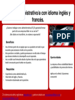 Administrativo bilingüe inglés-francés con estabilidad y formación