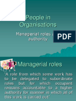 People in Organisations: Managerial Roles and Authority