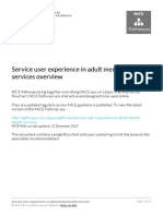 Service User Experience in Adult Mental Health Services Service User Experience in Adult Mental Health Services Overview